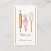 Baker Bakery Tools Pastry Chef Logo Business Card Visitekaartje (Voorkant)
