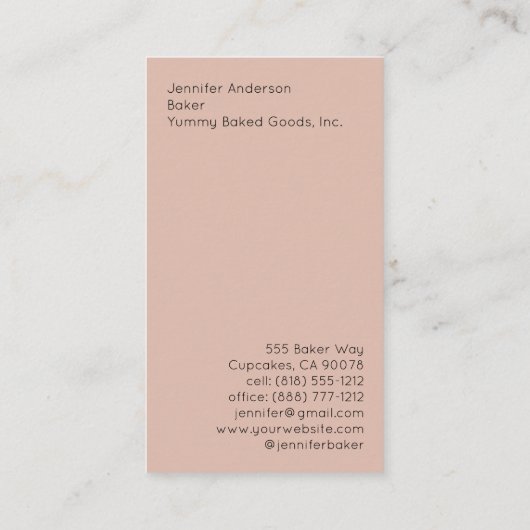 Baker Bakery Visitekaartjes (Achterkant)