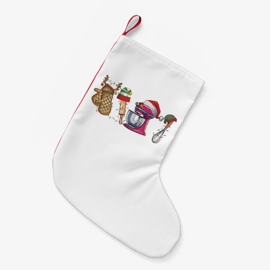 Baker Baking Bake Bakkerij Keuken Worker Kleine Kerstsok (Voorkant (Hangend))