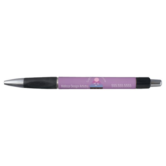Baker Baking Business Logo Ombre Cupcake Pen (Voorkant)