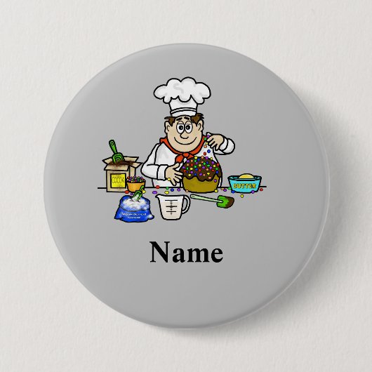 Baker Baking Cake Button (Voorkant)