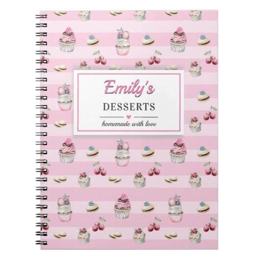 Baker Baking Sweet Dessert Blank Recipe Kitchen Notitieboek (Voorkant)