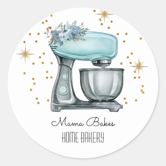 Baker Baking Waterverf Pastry Chef Ronde Sticker (Voorkant)