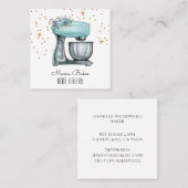 Baker Baking Waterverf Pastry Chef Vierkante Visitekaartje (Voorkant / Achterkant)