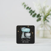 Baker Baking Waterverf Pastry Chef Vierkante Visitekaartje (Staand voorkant)