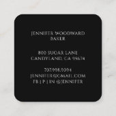 Baker Baking Waterverf Pastry Chef Vierkante Visitekaartje (Achterkant)