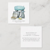 Baker Baking Waterverf Pastry Chef Vierkante Visitekaartje (Voorkant / Achterkant)