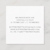 Baker Baking Waterverf Pastry Chef Vierkante Visitekaartje (Achterkant)