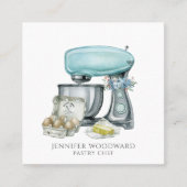 Baker Baking Waterverf Pastry Chef Vierkante Visitekaartje (Voorkant)