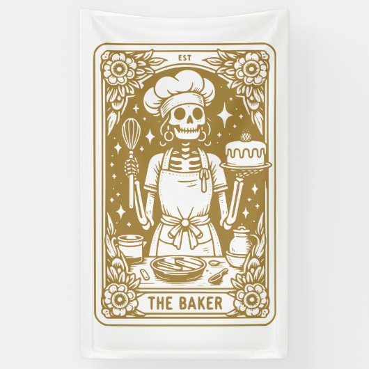 Baker Bakker Tarot Goud Product Spandoek (Verticaal)