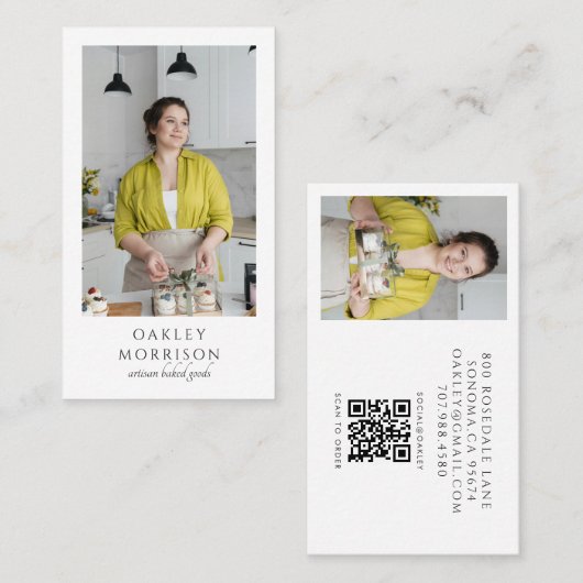 Baker Bakkerij Banketbakker Foto QR Code Visitekaartje (Voorkant / Achterkant)