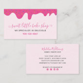 Baker bakkerij Bevroeiende druppels Roze Visitekaartje (Voorkant / Achterkant)