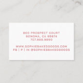 Baker Bakkerij Cupcake Logo Visitekaartje (Achterkant)