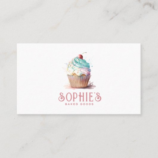 Baker Bakkerij Cupcake Logo Visitekaartje (Voorkant)
