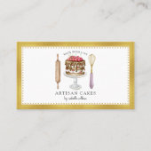 Baker bakkerij Elegant Cake Baking Utensils Visitekaartje (Voorkant)