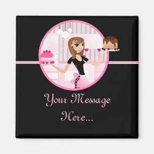 Baker/bakkerij/gebak Chef Frig Magnet Design 6