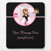 Baker/bakkerij/gebak Chef Mousepad Design 4 Muismat (Voorkant)
