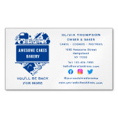 Baker bakkerij koekjes koekjes gebak Chef White Bl Magnetisch Visitekaartje (Voorkant)