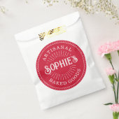 Baker bakkerij Pastry Chef Red Logo Catering Bedankzakje (Gezegeld)