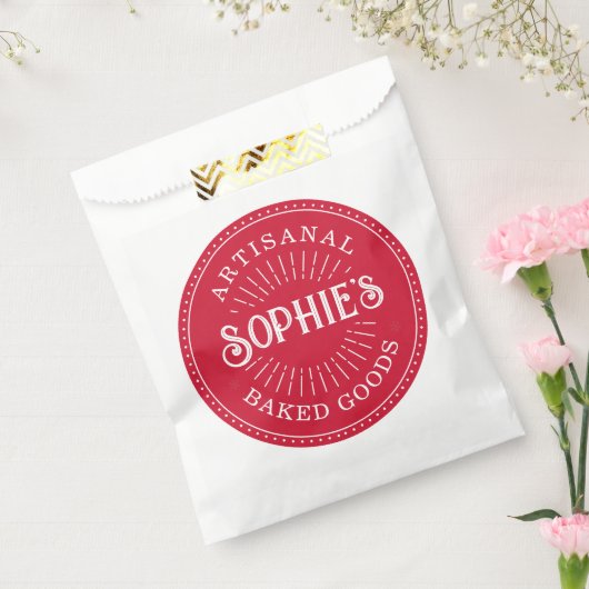 Baker bakkerij Pastry Chef Red Logo Catering Bedankzakje (Gezegeld)
