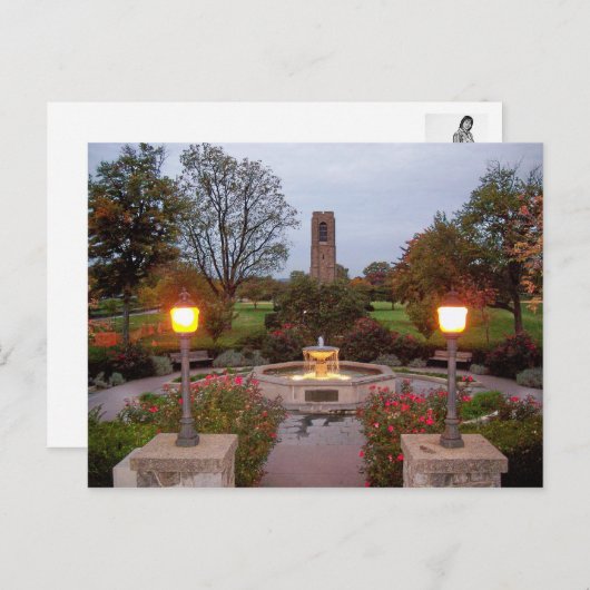 Baker Bark Carillion Tower & fontain Briefkaart (Voorkant / Achterkant)