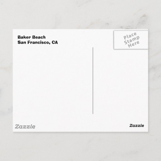 Baker Beach Briefkaart (Achterkant)