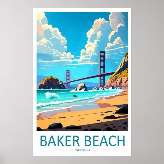 Baker Beach Reis Ski Poster National Vintage (Voorkant)