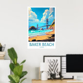 Baker Beach Reis Ski Poster National Vintage (Thuiskantoor)