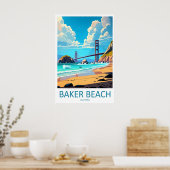 Baker Beach Reis Ski Poster National Vintage (Keuken)