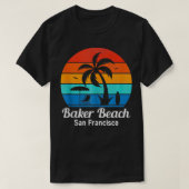 Baker Beach San Francisco Palm Tree zonsondergang T-shirt (Design voorkant)