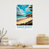 Baker Beach Vintage Reisposter Ski Nationaal Poster (Keuken)