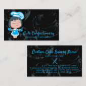 Baker blauw gebak Chef Black Visitekaartje (Voorkant / Achterkant)