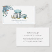 Baker Blue Waterverf Pastry Chef Visitekaartje (Voorkant / Achterkant)