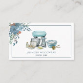 Baker Blue Waterverf Pastry Chef Visitekaartje (Voorkant)