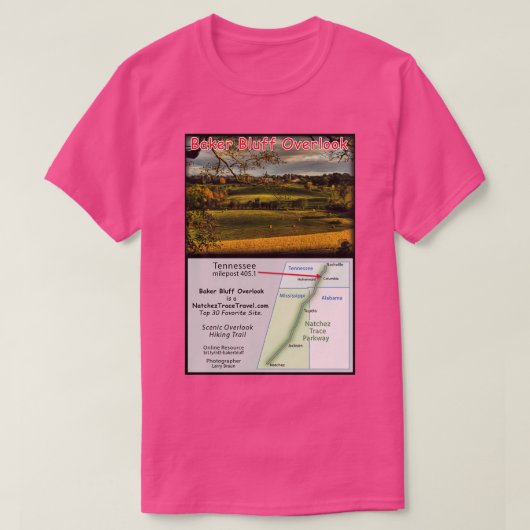 Baker Bluff Overlook herfst op Natchez Trace Par T-shirt (Design voorkant)