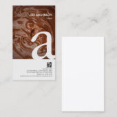 Baker Bold Monogram Chocolade Textuur BusinessCard Visitekaartje (Voorkant / Achterkant)