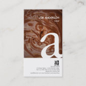 Baker Bold Monogram Chocolade Textuur BusinessCard Visitekaartje (Voorkant)