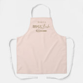 Baker Boss Babe Stijlvolle penseelroze en goud Schort (Voorkant)