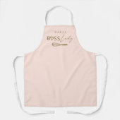 Baker Boss Lady Stijlvol penseel Roze & Gold Schort (Voorkant)