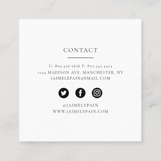 Baker/Boulangerie Visitekaartje (Achterkant)