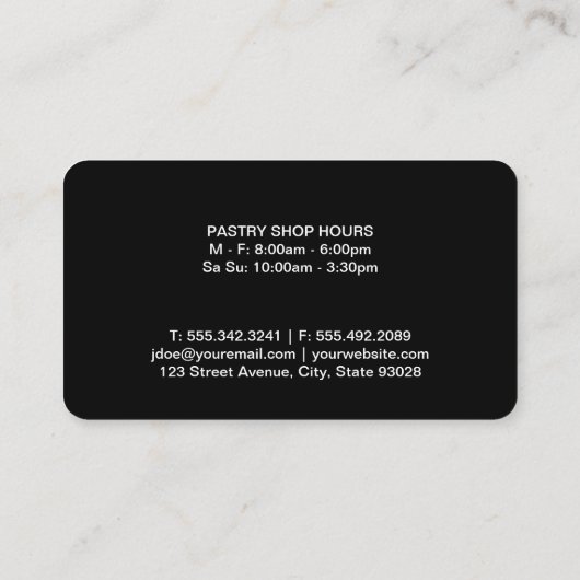 Baker Bread | Pastries | Whisk Visitekaartje (Achterkant)