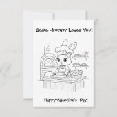 baker bunny Coloring  card Classroom Valentine  Bedankkaart (Voorkant)