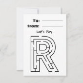 baker bunny Coloring card Classroom Valentine Bedankkaart (Achterkant)