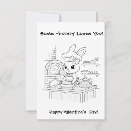 baker bunny kleurkaart klas Valentijnsdag Bedankkaart
