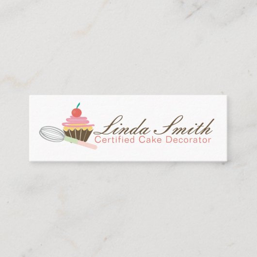 Baker Cake Bakery Decorator Cupcake Mini Visitekaartje (Voorkant)