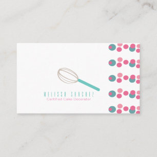 Baker Cake Logo Bakkerij Whisk Stippen Visitekaartje