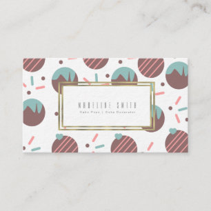 Baker Cake Poppen Heart Sprinkles Cake Decorator Visitekaartje