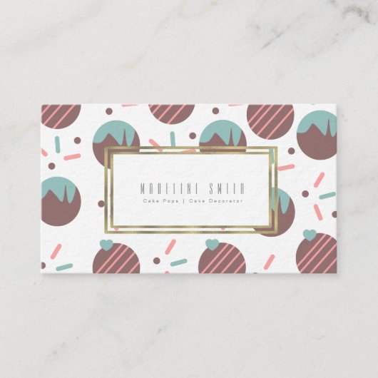 Baker Cake Poppen Heart Sprinkles Cake Decorator Visitekaartje (Voorkant)