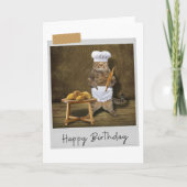 Baker Cat Funny Birthday Card Kaart (Voorkant)