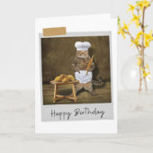 Baker Cat Funny Birthday Card Kaart (Gele Bloem)